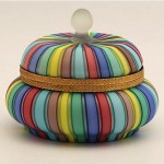 vintage murano covered candy dish bowl