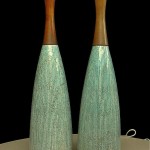 vintage pair 1950s danish modern ceramic lamps