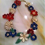 vintage sandor enamel flower necklace