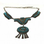 vintage sterling and turquoise necklace