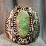 vintage sterling silver and turquoise navajo cuff bracelet