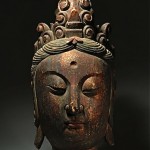 vintage wood buddhist sculpture