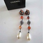 chanel diamante drop earrings