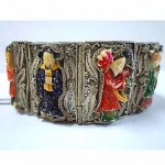 chinese filigree and ox bone panel bracelet