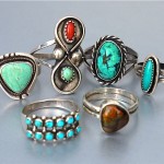 collection of vintage navajo sterling rings