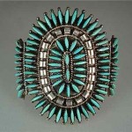 rosemary nez navajo needlepoint turquoise bracelet