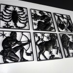 set vintage art deco german cast iron zodiac wall panels