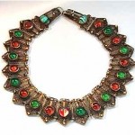 silver and paste collar necklace