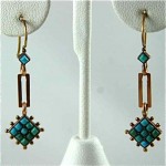 victorian 14k turquoise dangle earrings