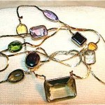 vintage 14k and gemstone necklace