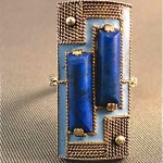 vintage 1920s theodor fahrner silver and lapis enamel ring