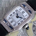 vintage 1927 bulova 14k sapphire and diamond art deco watch