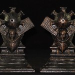 vintage 1927 charles lindbergh cast iron bookends