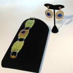 vintage 1930s celluloid bracelet and earrings set