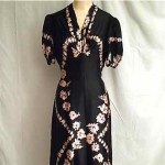 vintage 1930s silk floral dress