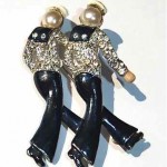 vintage 1940s rhinestone sailor brooch