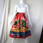 vintage 1950s handpainted mexican circle skirt