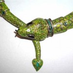 vintage 1950s margot de taxco sterling enamel snake necklace