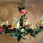 vintage 1950s restored italian handpainted tole chandelier