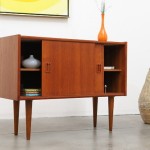 vintage 1960s danish modern teak credenza cabinet