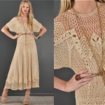 vintage 1970s crochet dress