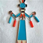 vintage 1970s enamel kachina necklace