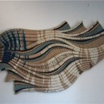 vintage 1970s fabric sculpture wall hanging