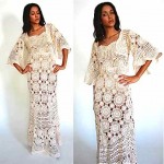 vintage 1970s lace cut out maxi dress