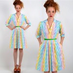 vintage 1970s striped pastel cotton dress