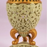 vintage 19th century grainger and co. reticulated porcelain potpourri vase
