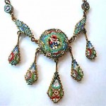 vintage 19th century micromosaic necklace