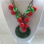 vintage bakelite cherries necklace