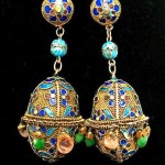 vintage chinese gilt filigree perfume pendant earrings