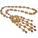 vintage egyptian revival dangles necklace