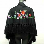 vintage embroidered wool shawl