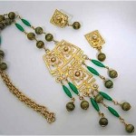 vintage hobe asian necklace and earrings