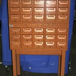 vintage library card catalog cabinet