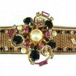 vintage mint hobe rhinestone bracelet