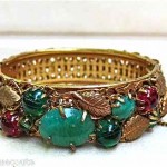 vintage miriam haskell filigree glass jeweled bracelet