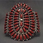 vintage navajo oxblood coral silver bracelet