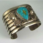 vintage navajo wide turquoise bracelet