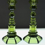 vintage pair fenton glass candlesticks