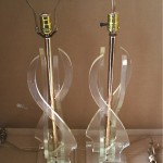vintage pair midcentury lucite acrylic table lamps