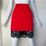 vintage ysl cotton and lace skirt