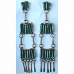 vintage zuni silver turquoise earrings