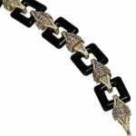 vintage van cleef & arpels onyx and diamond bracelet