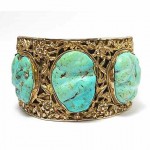 antique chinese silver turquoise bracelet