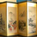 rare meiji period japanese screen