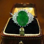 vintage 14k emerald and diamond ring