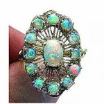vintage 14k opal cocktail ring